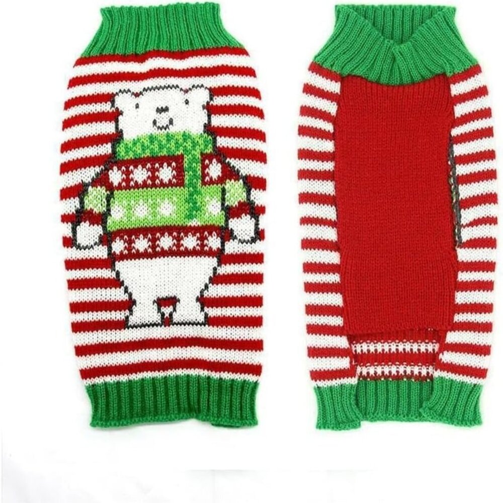Pet Christmas Sweaters Polar BearWarm Vest Clothes Costume for Small Dog and Cat - Picture 2 of 4